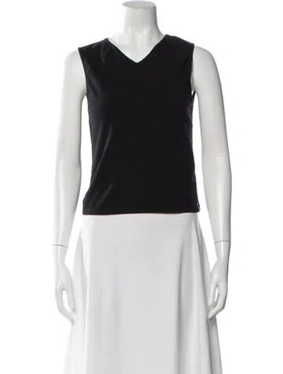 Pre-owned Reformation V-neck Sleeveless T-shirt In Black