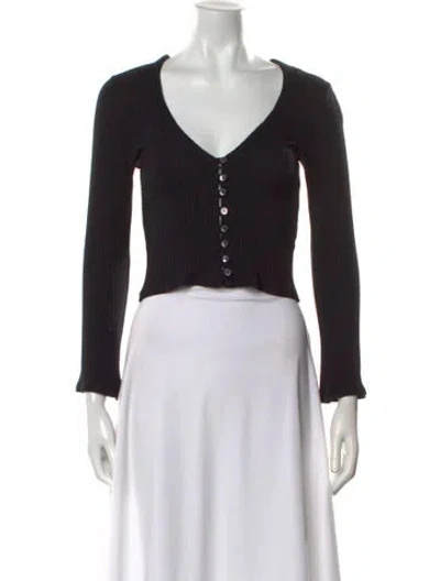 Pre-owned Reformation V-neck Sweater In Black