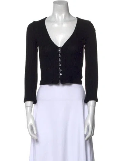 Pre-owned Reformation V-neck Sweater In Black