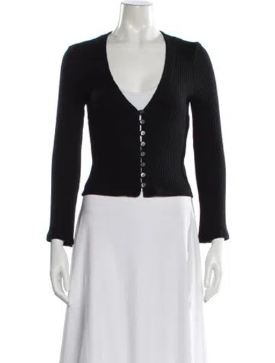 Pre-owned Reformation V-neck Sweater In Black