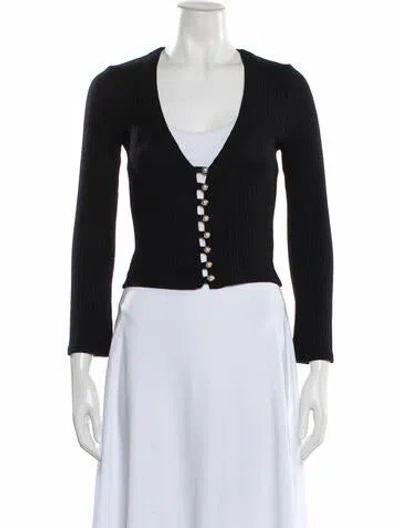 Pre-owned Reformation V-neck Sweater In Black