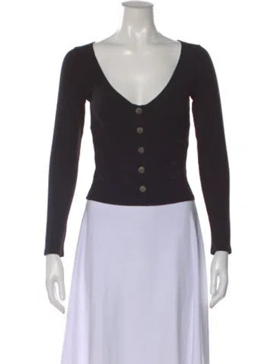 Pre-owned Reformation V-neck Sweater In Black