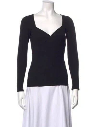 Pre-owned Reformation V-neck Sweater In Black