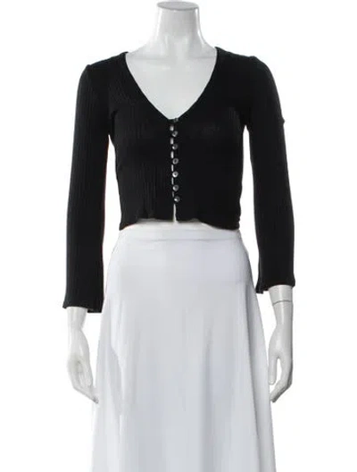 Pre-owned Reformation V-neck Sweater In Black