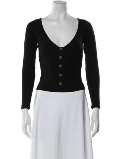 Pre-owned Reformation V-neck Sweater In Black