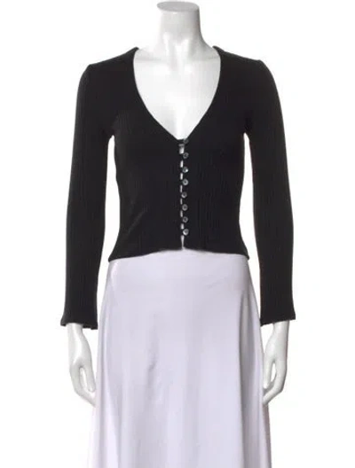 Pre-owned Reformation V-neck Sweater In Black