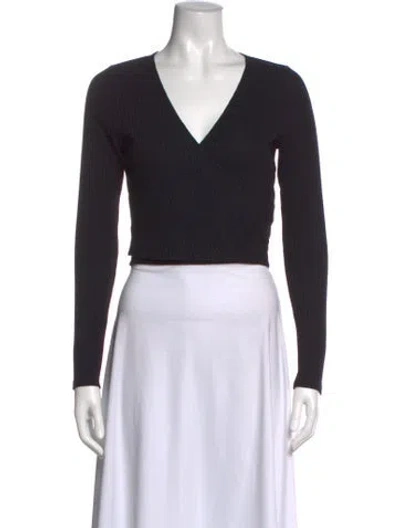 Pre-owned Reformation V-neck Sweater In Black