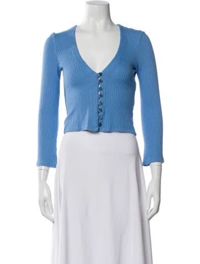 Pre-owned Reformation V-neck Sweater In Blue