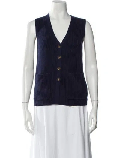 Pre-owned Reformation V-neck Sweater In Blue