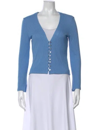 Pre-owned Reformation V-neck Sweater In Blue