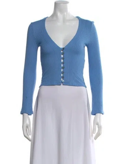 Pre-owned Reformation V-neck Sweater In Blue