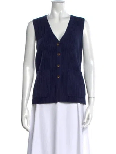 Pre-owned Reformation V-neck Sweater In Blue