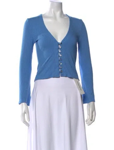 Pre-owned Reformation V-neck Sweater In Blue