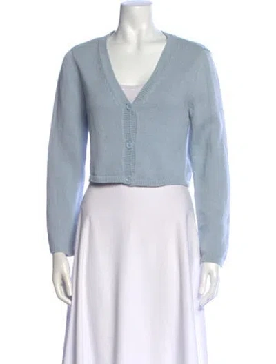 Pre-owned Reformation V-neck Sweater In Blue
