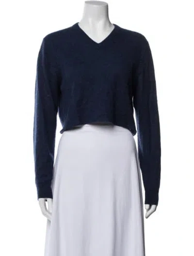 Pre-owned Reformation V-neck Sweater In Blue