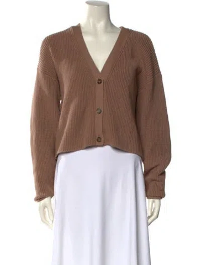 Pre-owned Reformation V-neck Sweater In Brown