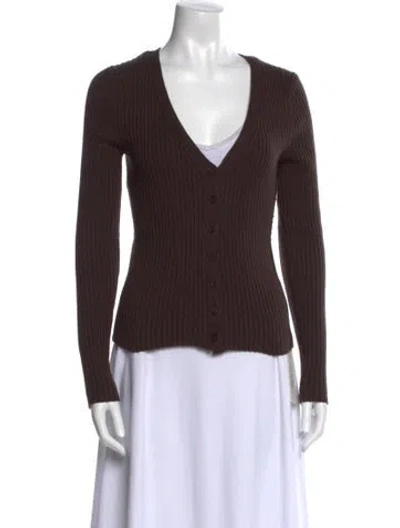 Pre-owned Reformation V-neck Sweater In Brown