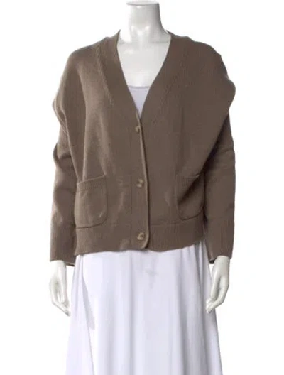 Pre-owned Reformation V-neck Sweater In Brown