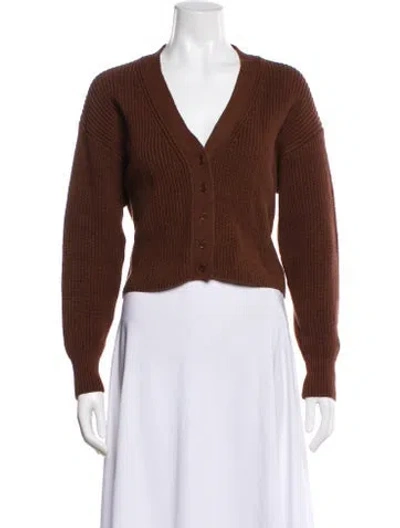 Pre-owned Reformation V-neck Sweater In Brown