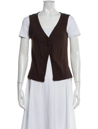 Pre-owned Reformation V-neck Sweater In Brown