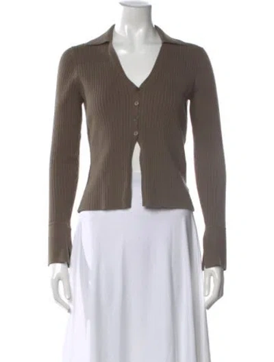 Pre-owned Reformation V-neck Sweater In Brown