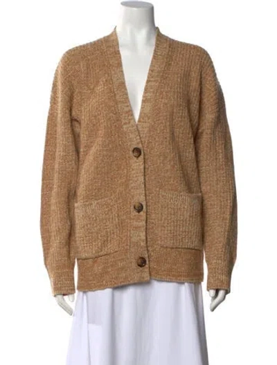 Pre-owned Reformation V-neck Sweater In Brown