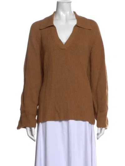 Pre-owned Reformation V-neck Sweater In Brown