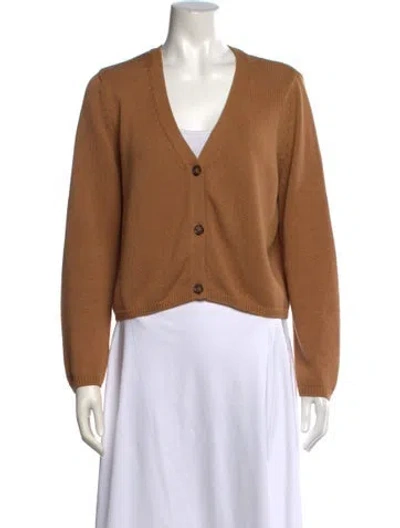 Pre-owned Reformation V-neck Sweater In Brown