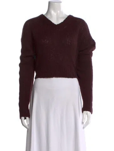 Pre-owned Reformation V-neck Sweater In Brown
