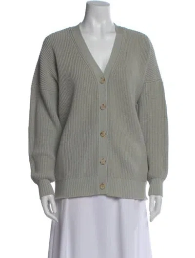 Pre-owned Reformation V-neck Sweater In Green