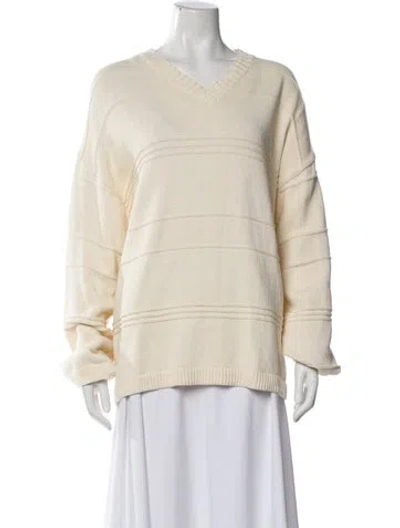 Pre-owned Reformation V-neck Sweater In Neutral