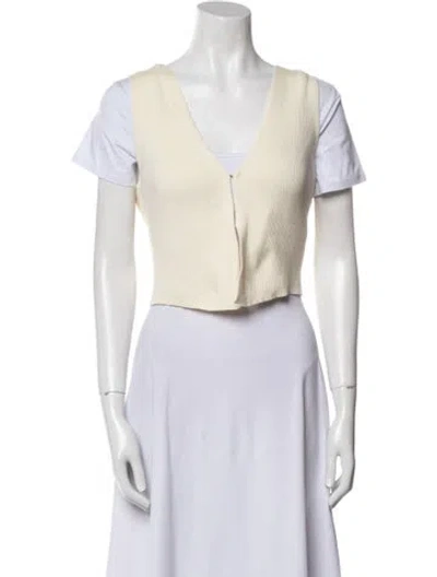 Pre-owned Reformation V-neck Sweater In Neutral