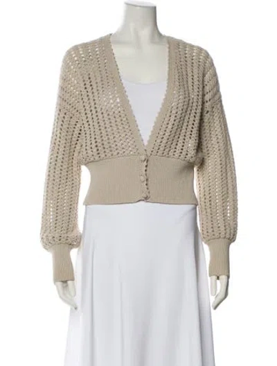 Pre-owned Reformation V-neck Sweater In Neutral