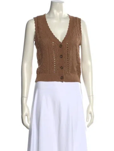 Pre-owned Reformation V-neck Sweater In Neutral