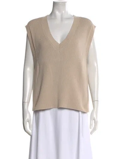 Pre-owned Reformation V-neck Sweater In Neutral