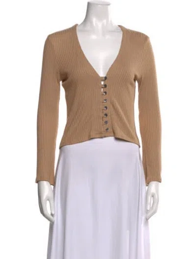 Pre-owned Reformation V-neck Sweater In Neutral