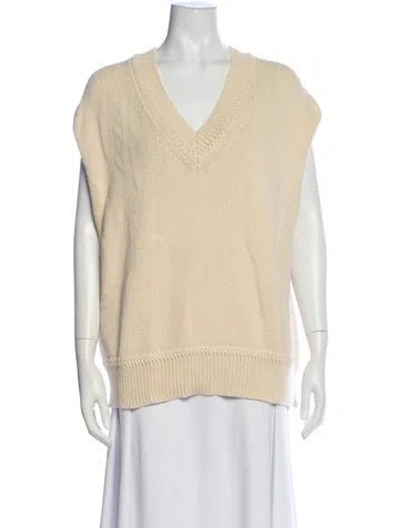Pre-owned Reformation V-neck Sweater In Neutral