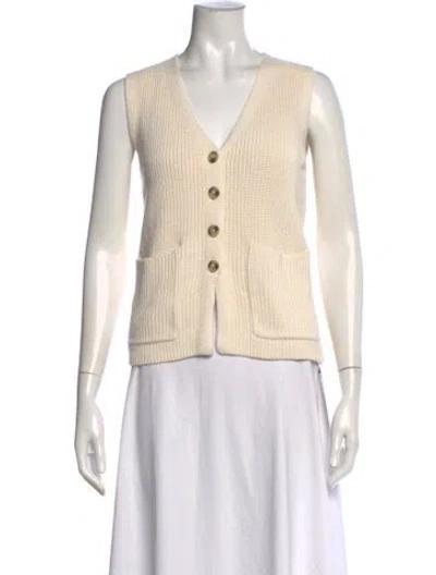 Pre-owned Reformation V-neck Sweater In Neutral