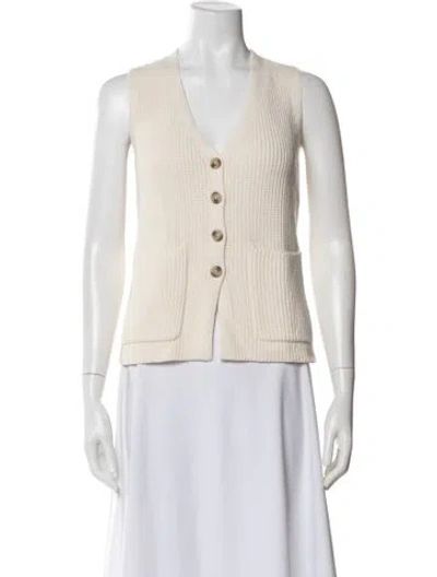 Pre-owned Reformation V-neck Sweater In Neutral