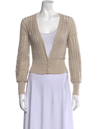 Pre-owned Reformation V-neck Sweater In Neutral