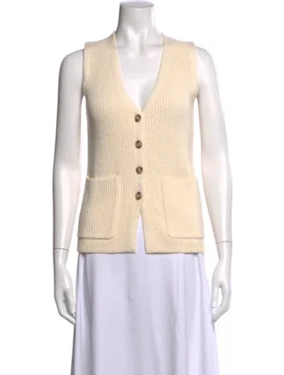 Pre-owned Reformation V-neck Sweater In Neutral