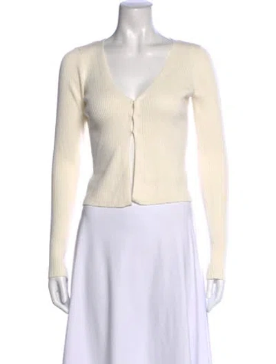 Pre-owned Reformation V-neck Sweater In Neutral
