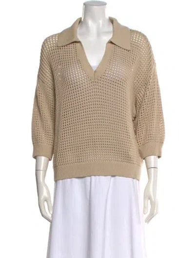 Pre-owned Reformation V-neck Sweater In Neutrals