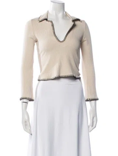 Pre-owned Reformation V-neck Sweater In Neutrals