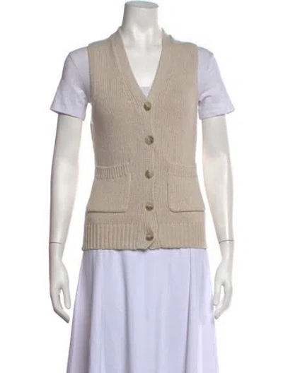 Pre-owned Reformation V-neck Sweater In Neutrals