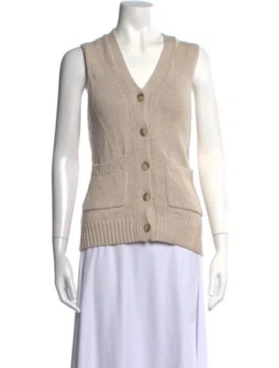 Pre-owned Reformation V-neck Sweater In Neutrals