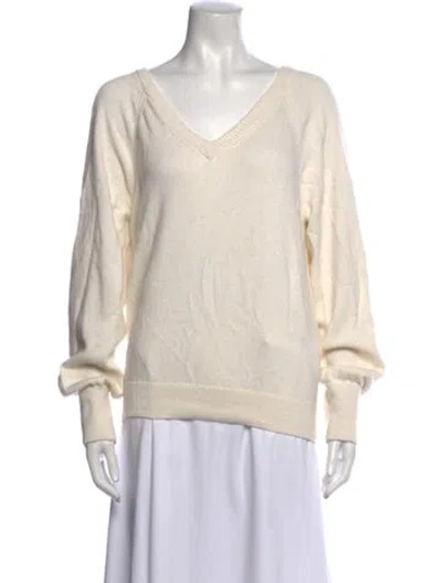 Pre-owned Reformation V-neck Sweater In Neutrals