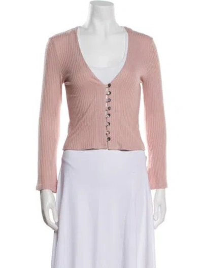 Pre-owned Reformation V-neck Sweater In Pink