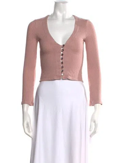 Pre-owned Reformation V-neck Sweater In Pink