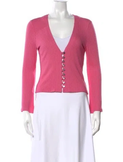 Pre-owned Reformation V-neck Sweater In Pink